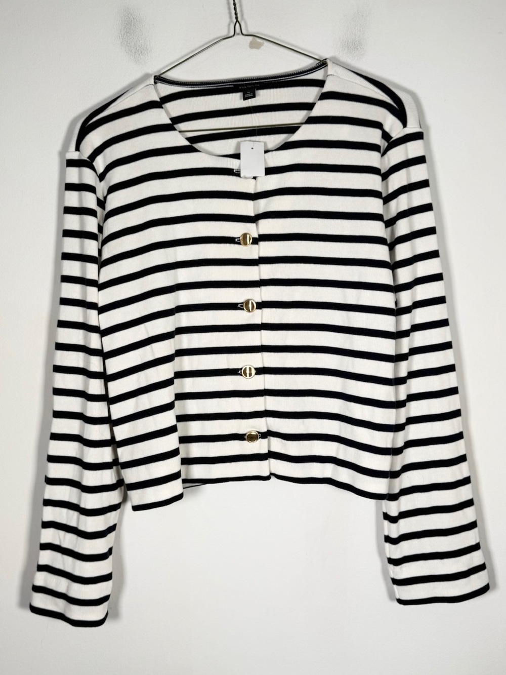 Ann Taylor Women’s NWT Size Extra Large XL Striped Button Front Cardigan